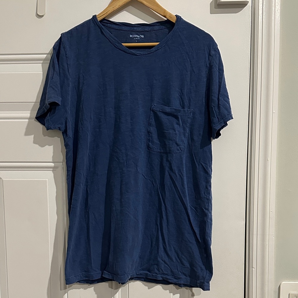 Bonobos Navy Pocket Crew Neck T-Shirt - Men's Large Slim